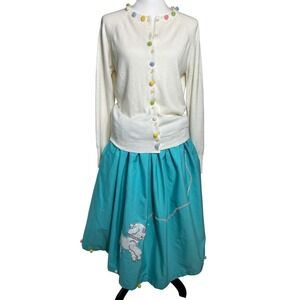 Vintage Designer‎ Originals Cardigan Sweater & Poodle Skirt 50's Style Sz 8-1010
